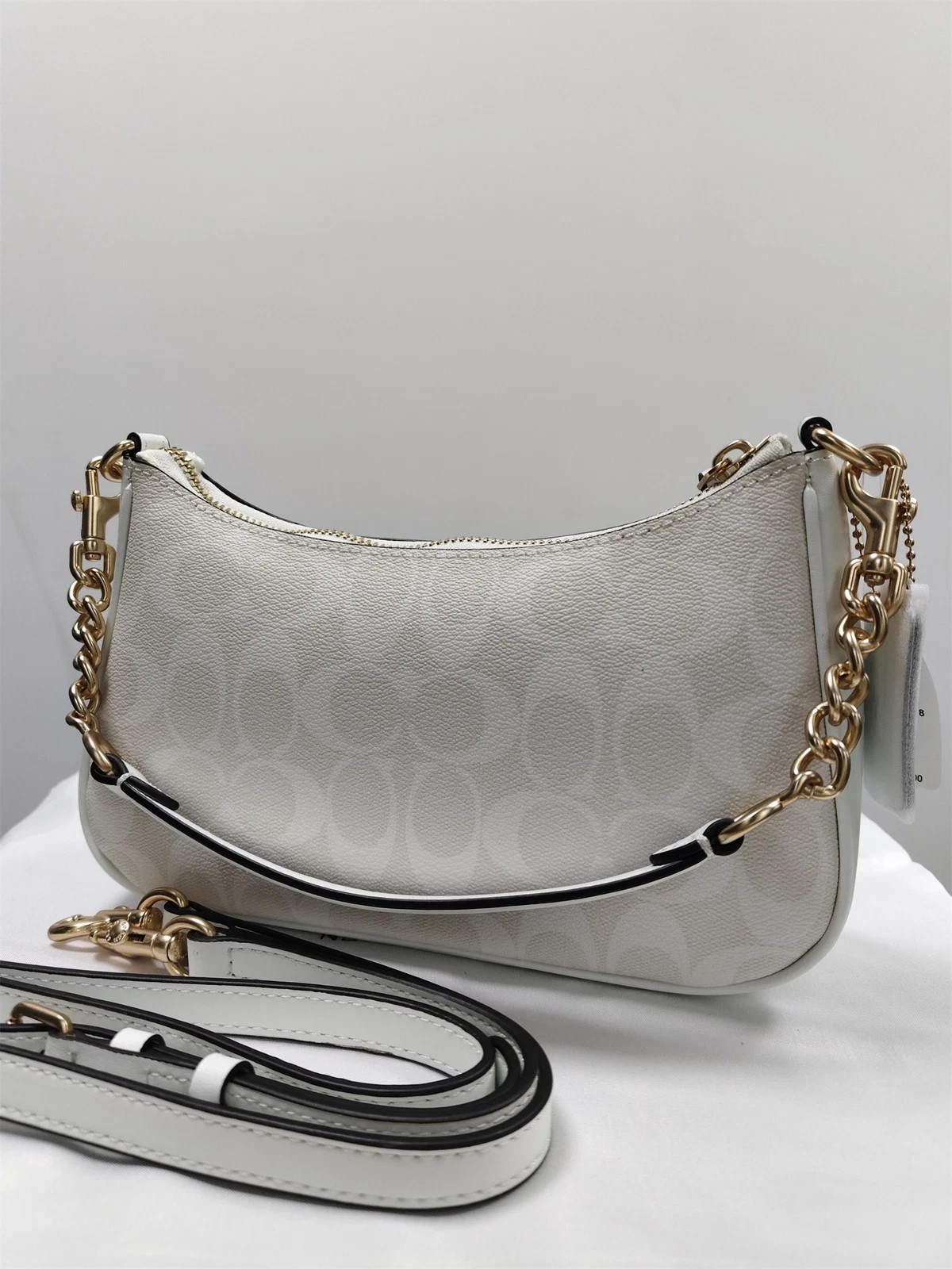COACH Teri Shoulder Bag In Signature Canvas CA548 White NWT