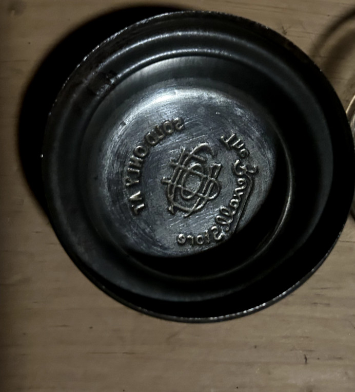 Rexall Vintage Glass Inkwell Apothecary Jar with Metal Lid, Used