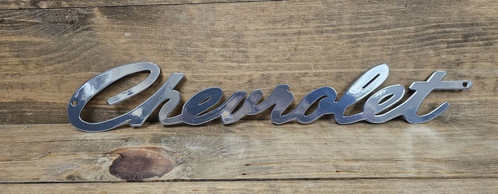 Chevrolet Script Bold Chrome Steel Sign