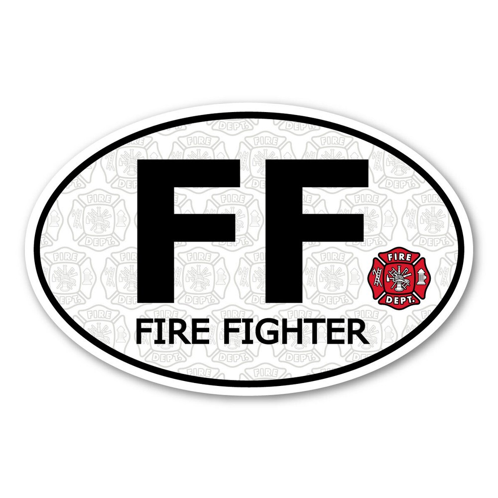 Firefighter Oval Sticker