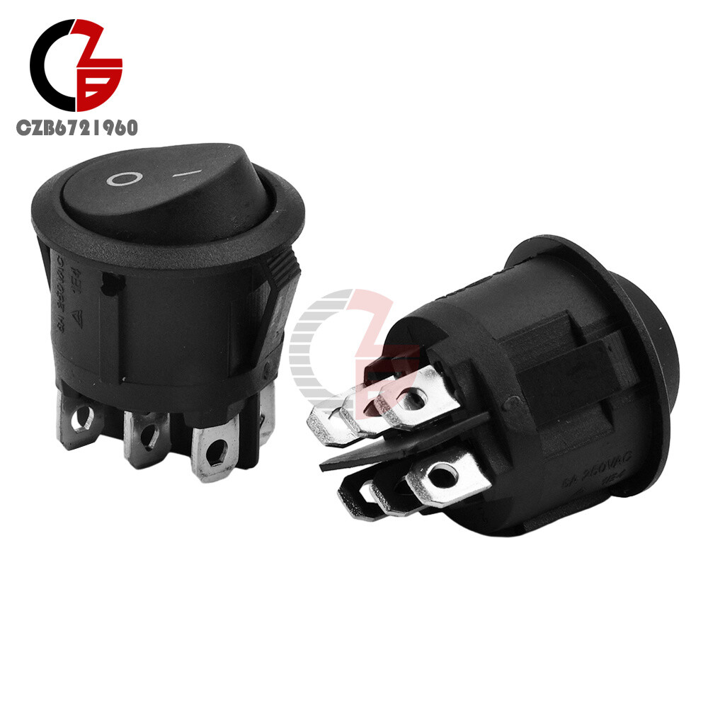 KCD1-206 2 Position Six Pin Round Rocker Switch Thumb Button power Switch