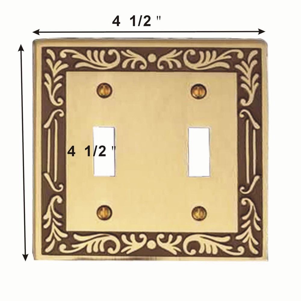 4 Victorian Switch Plate Double Toggle Antique Solid Brass | Renovator's Supply