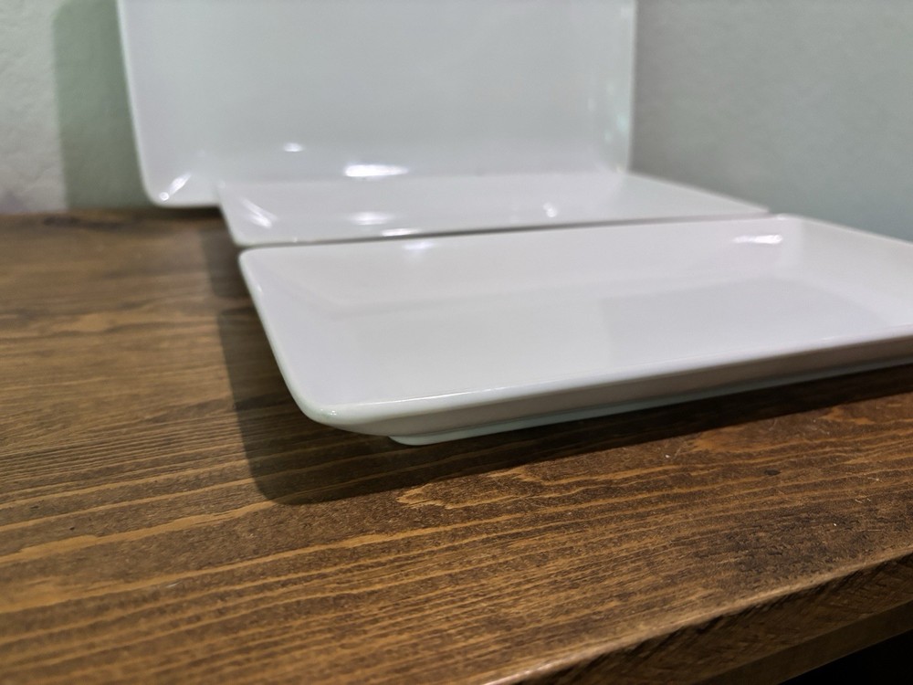 White Porcelain Servng Set Rectangle Platters Or Plates Threshold™