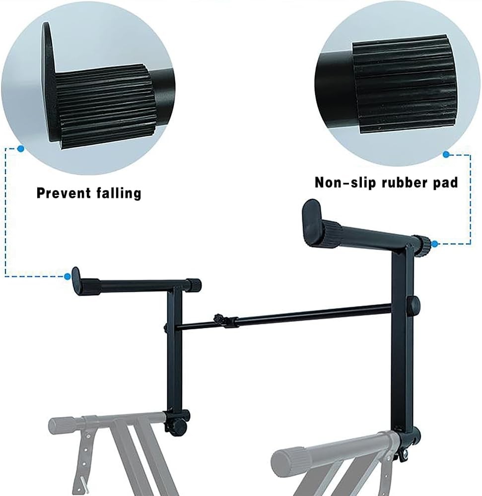 2 Tier Adjustable Keyboard Stand Extension Black