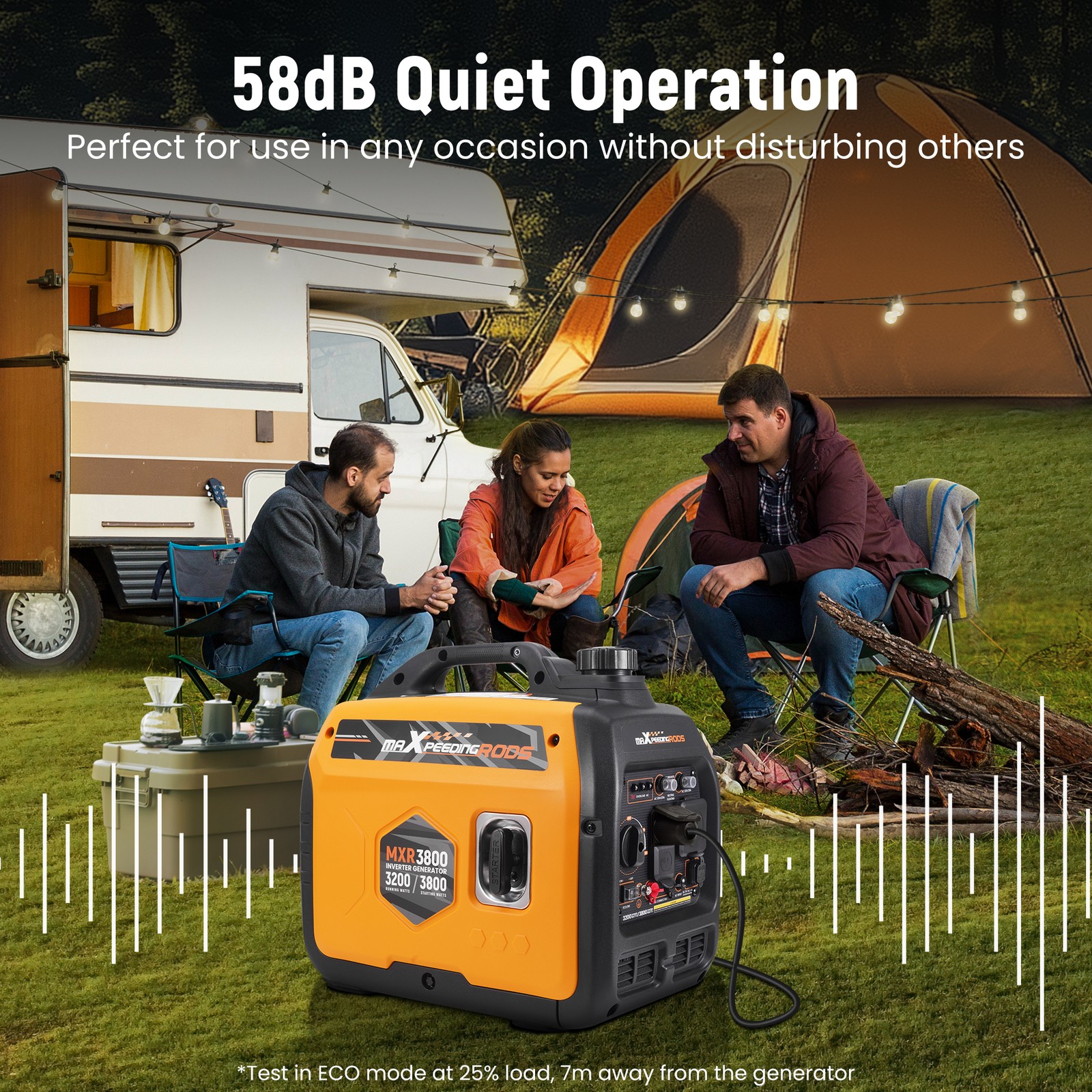 Lightweight 21kg Inverter Generator 3800W Gas Powered for Outdoor Adventures