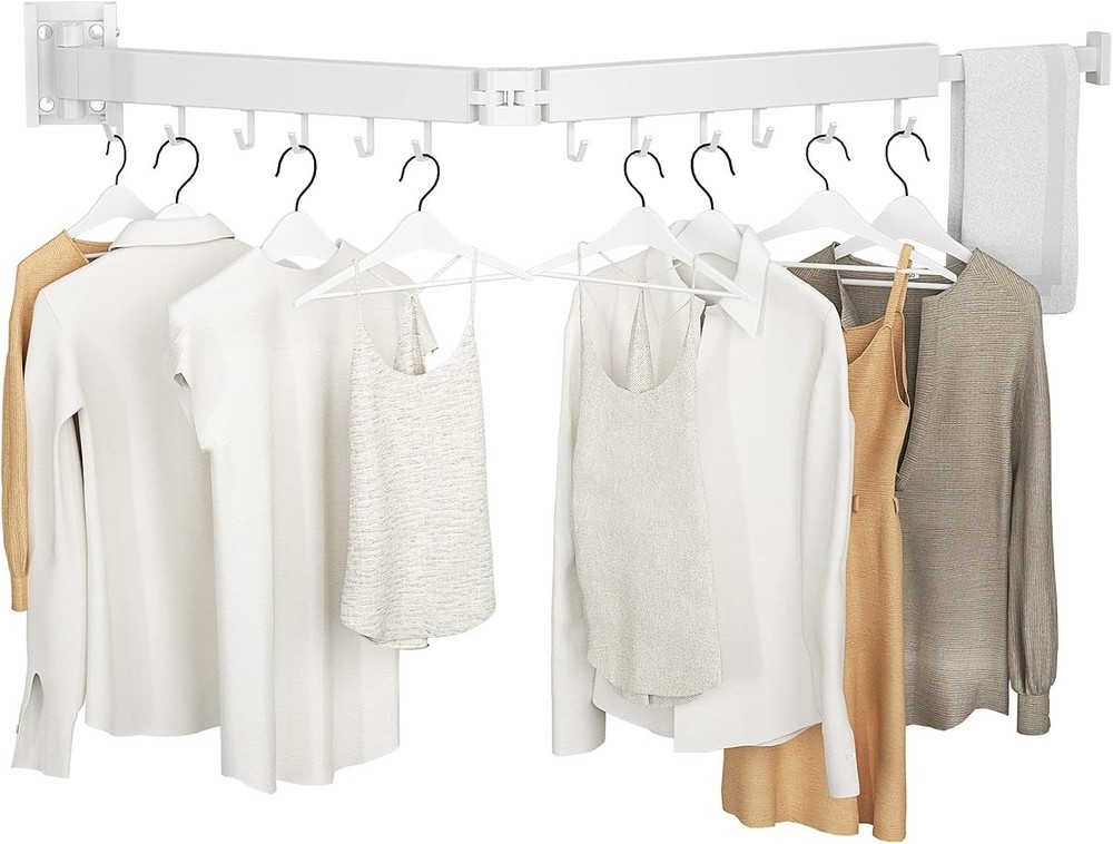 Clothes Drying Rack Wall Mounted Laundry Drying Rack Upgrade 3-Fold Foldable