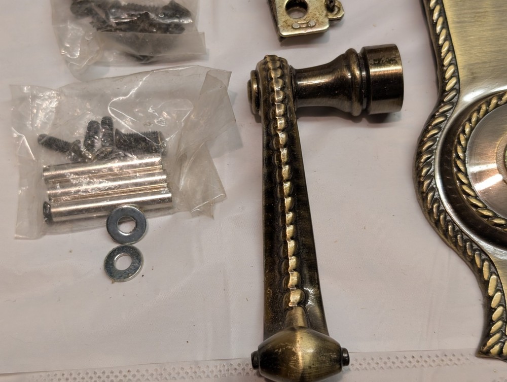 WI Barn NIB Solid Antique Brass Mortise Lock Set Narrow Backset Locks Entry