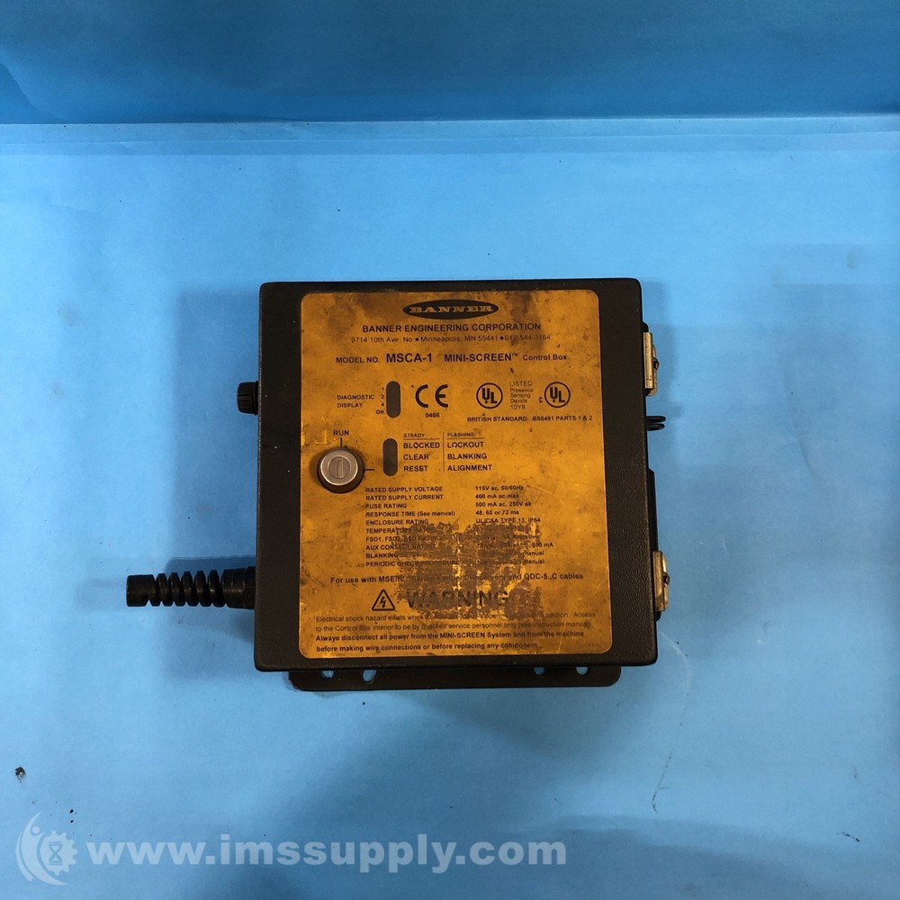 Banner Engineering Corp. MSCA-1 MINI-SCREEN Metal Control Box USIP