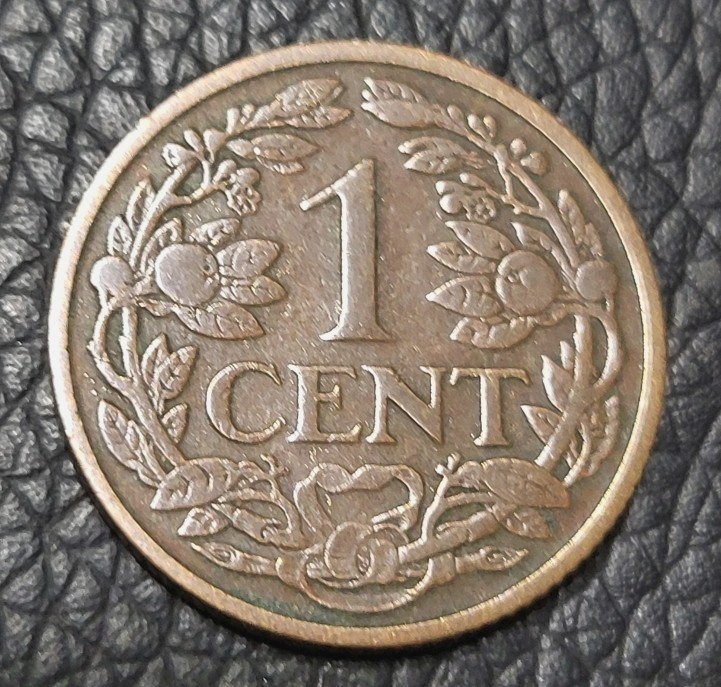 1913 Netherlands 1 Cent Coin