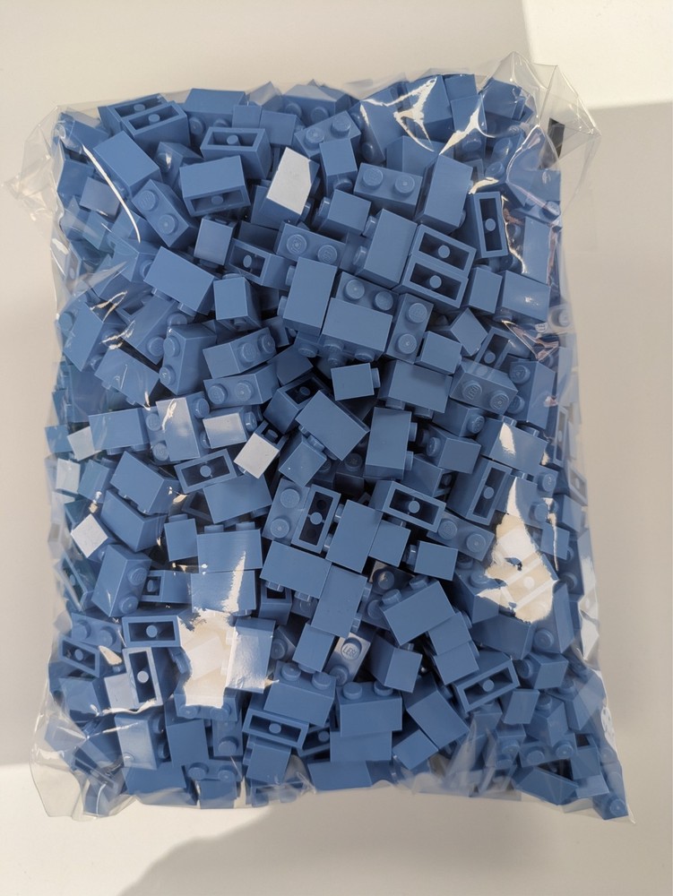 Lego 1,000 New Medium Blue Brick 1 x 2 Stud Building Blocks # 3004