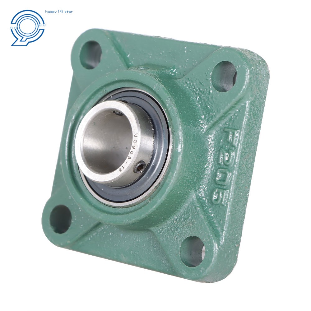 2 Pack UCF205-16 1" Bore Solid Base Pillow Block Flange Mounted Bearing 4 Bolt