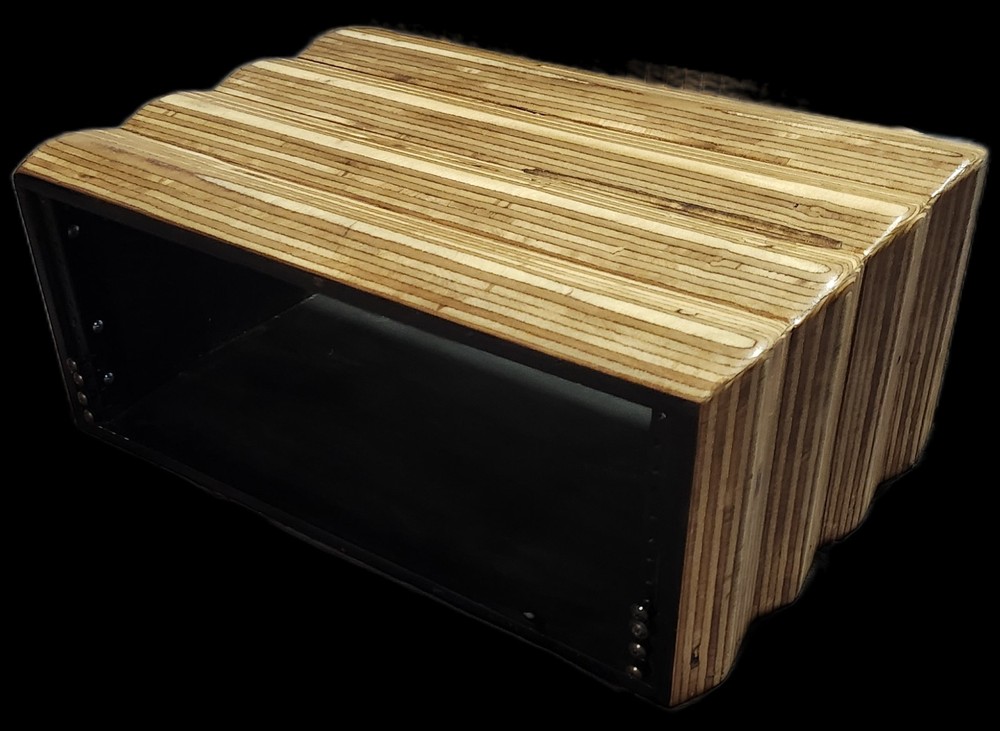 Custom Handmade 4U Wood Desktop Studio Rack.