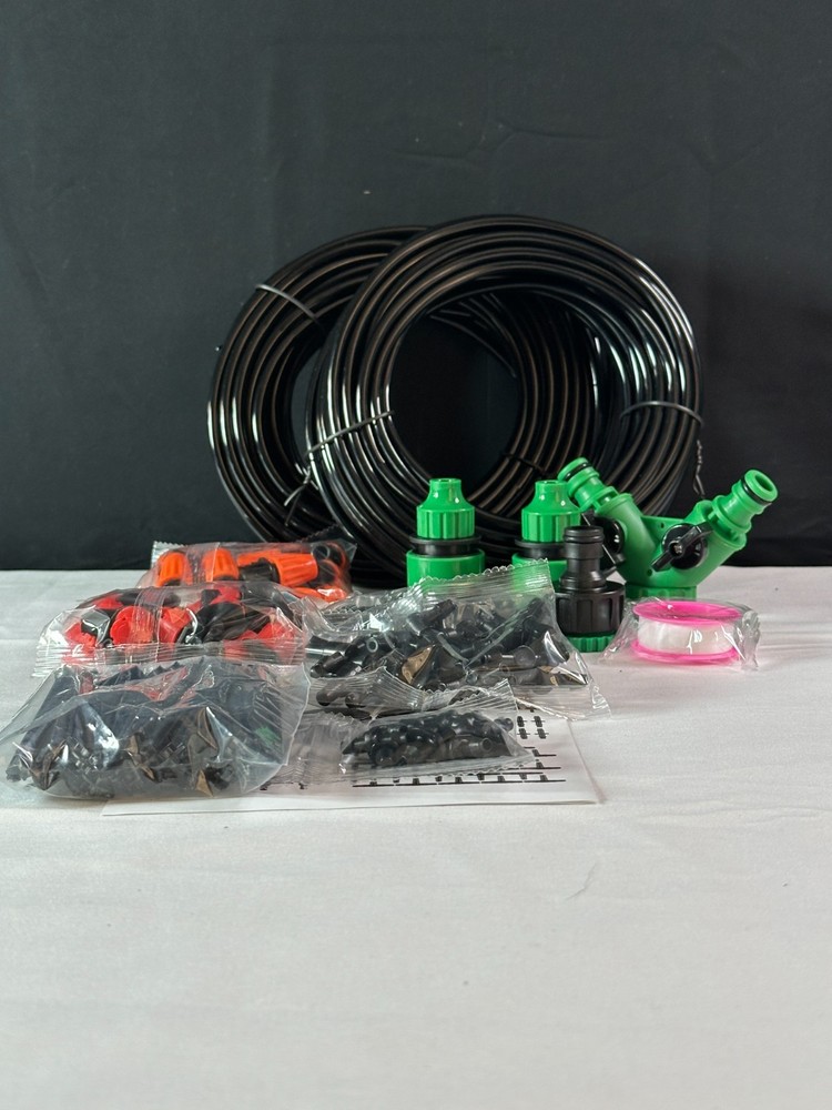 Green Black DIY Automatic Adjustable Flow Rate Drip Irrigation & Watering System