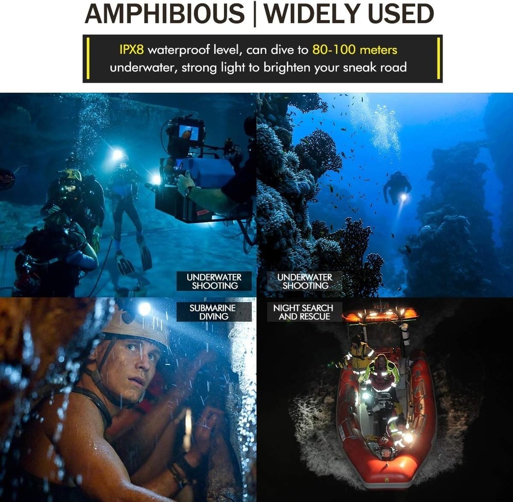 Super Bright Underwater Torch with Rechargeable Battery