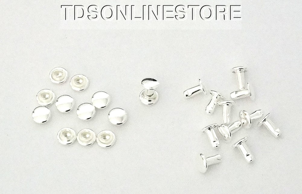 7mm Diameter Silver Plated Compression Rivets Package of 12