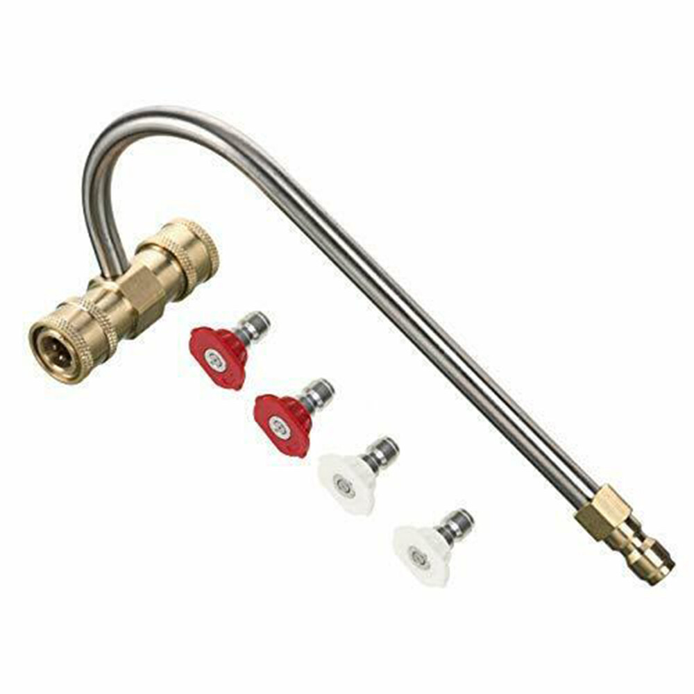 Gutter Cleaner Attachment For Pressure Washer W/ 4 Nozzles Tips 1/4" Accessory