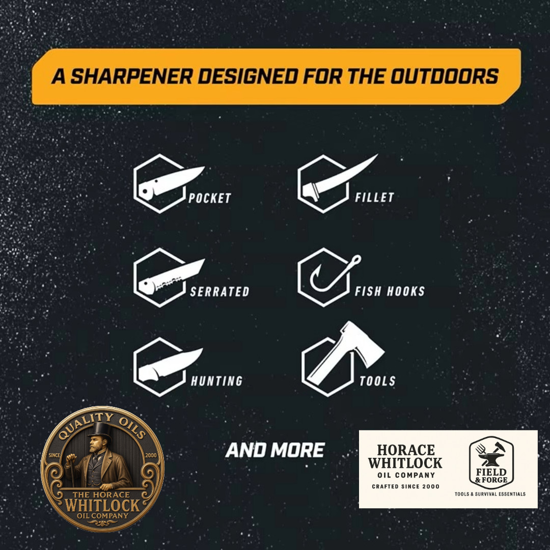 Survival Knife Sharpener 6-in-1 | Angle Guides + Diamond, Ceramic, Leather