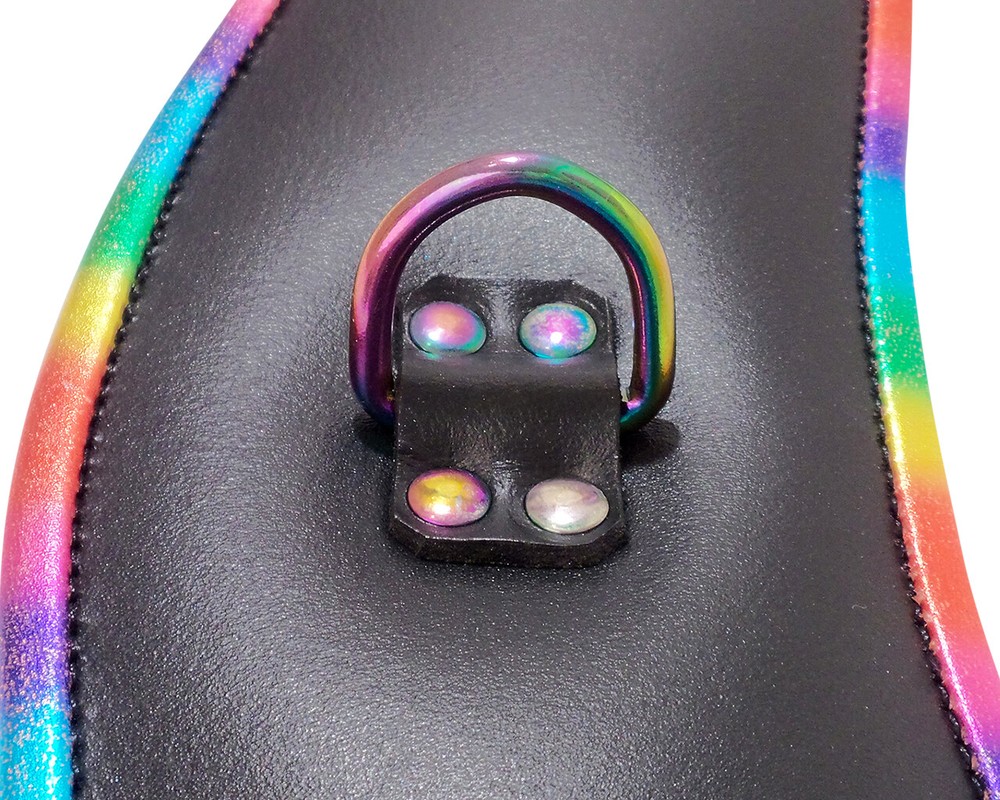 Rainbow Padded Leather Lockable Posture Collar - CuffStore