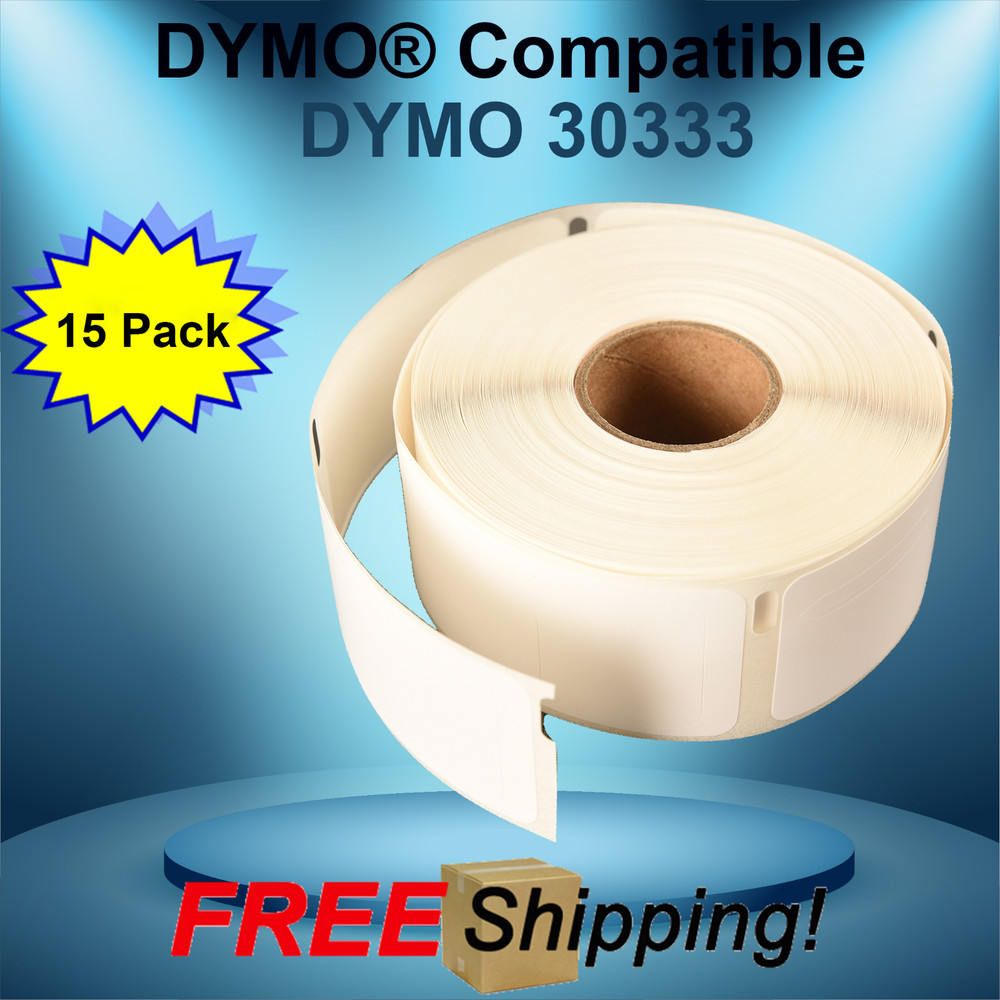 Dymo® Compatible 30333 White Rectangular Shaped Label 15 Rolls Jumbo 450 400 Duo