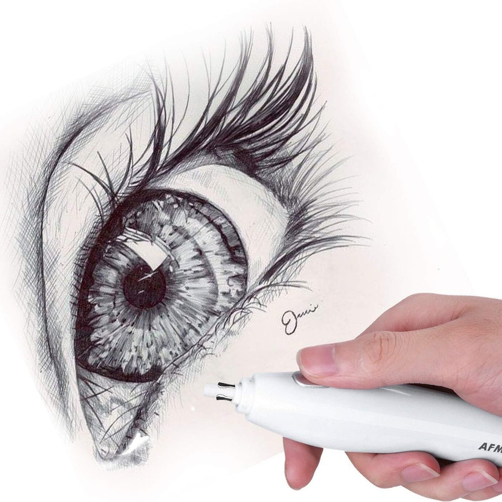 Electric Eraser 140 Refills Rechargeable Drawing Drafting Sketching White