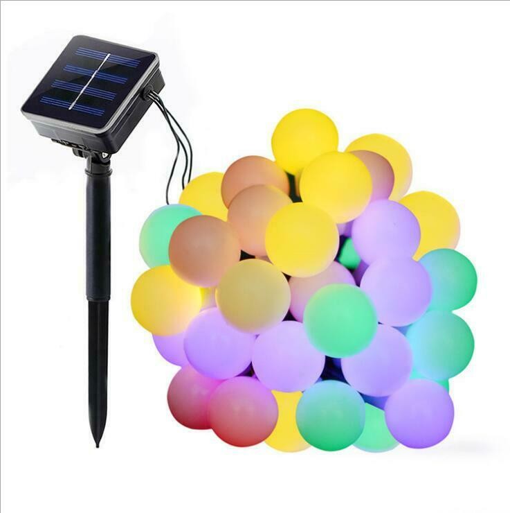 Outdoor Solar Globe String Light RGBW 8 Modes Yard Landscape Light 33FT 100LED