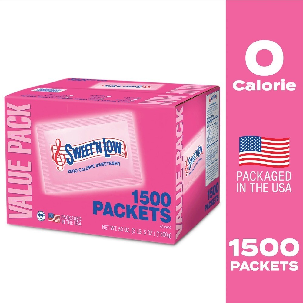 Zero Calorie Sweetener Sugar Substitute Packets 1500 Count 53 oz Bulk
