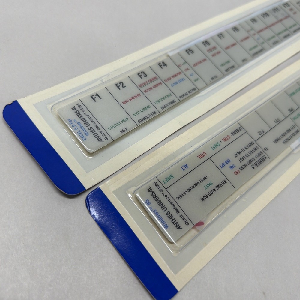 Microsoft Windows 95 Keyboard Templates Quick Reference Guides & Key Colors NOS