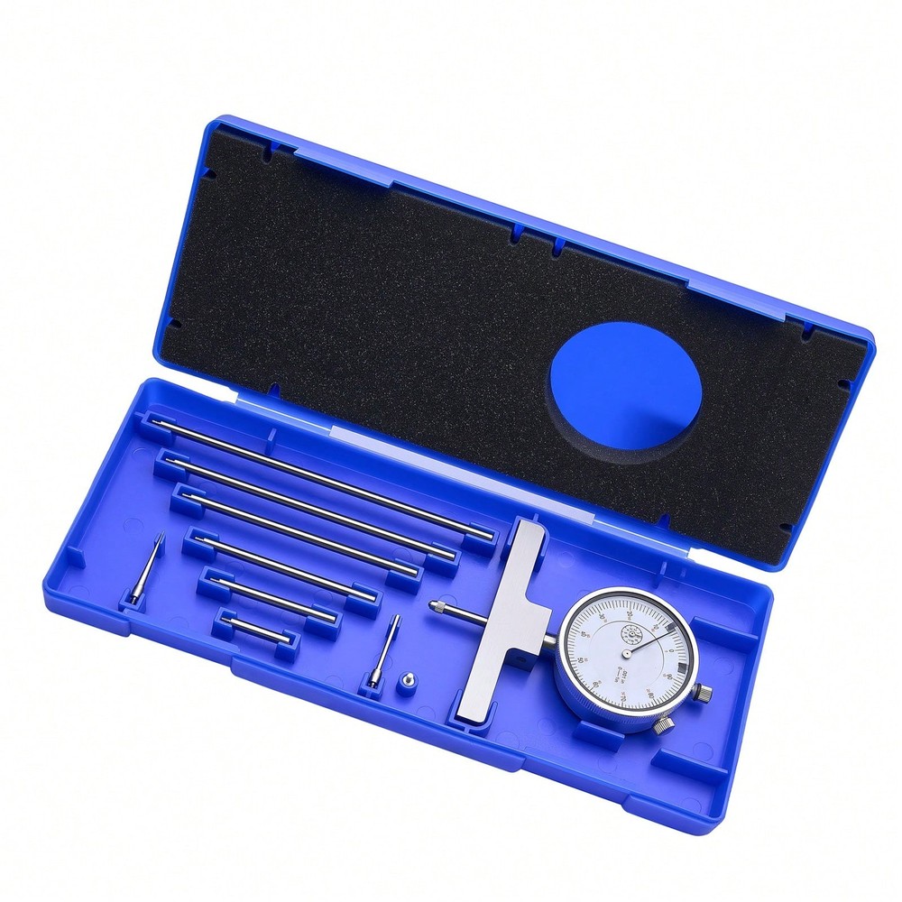 Depth Gauge, Depth Micrometer 0-22 Inch Measuring Range, 0.001" Resolution,