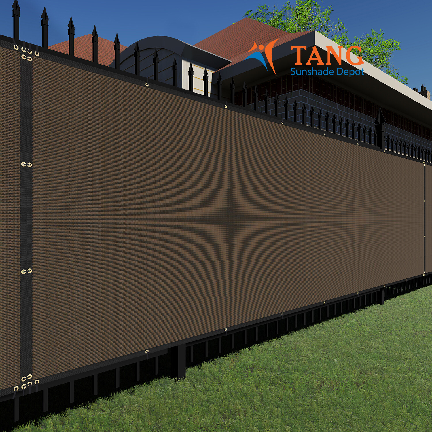 6ft Privacy Screen Fence Heavy Duty Brown Mesh Shade Net Cover Wall Garden Yard