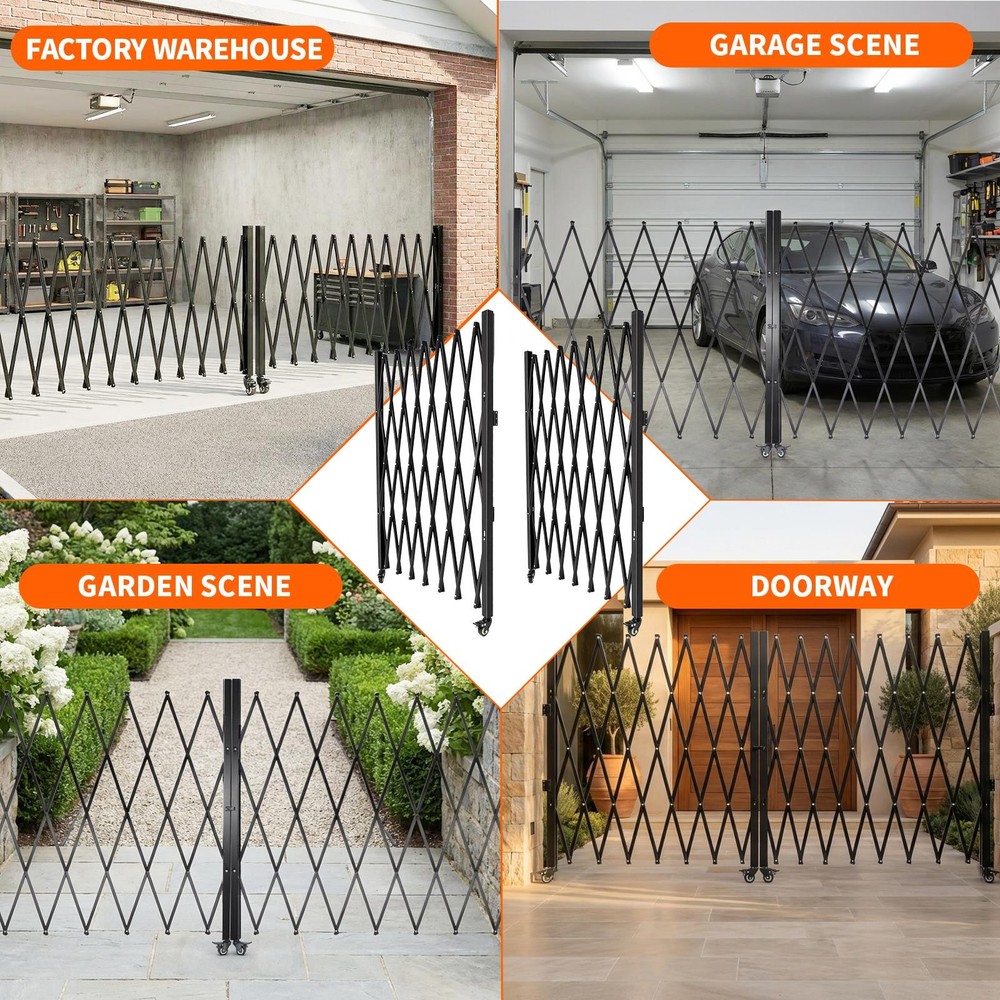 Double Folding Security Gate for Entry Security, Garage, Warehouse & Pool