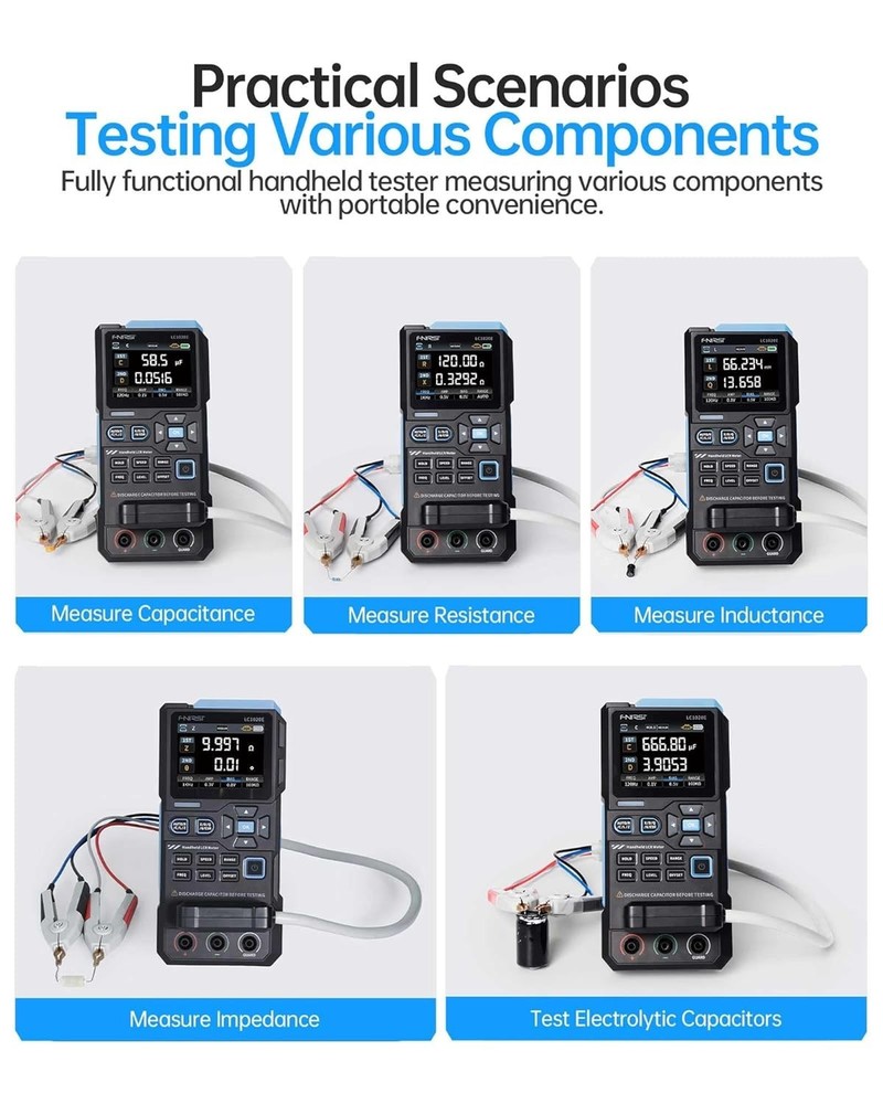 Portable Dual Parameter 100kHz LCR Meter - 19,999 Counts Auto Component Tester