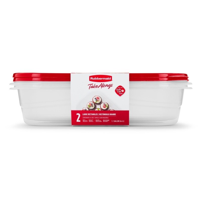 Large Food Storage Containers 1 Gallon W/ Snap Lids Stackable BPA Free 2 Pack US