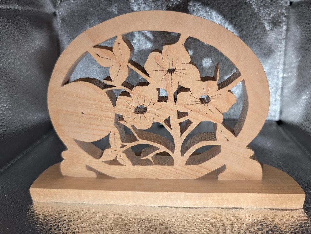 Handmade scrollsawn wooden Flower Clock