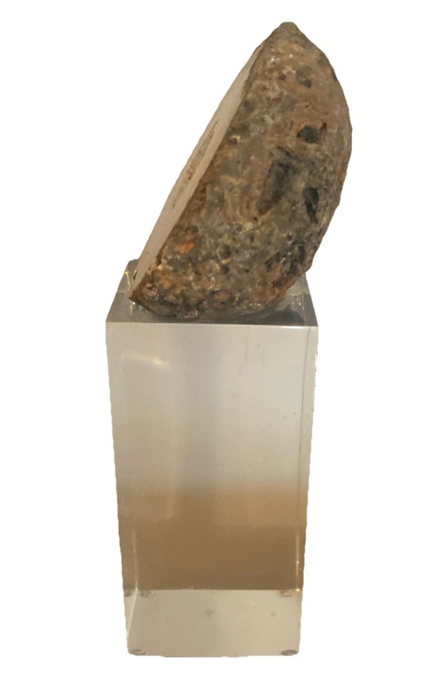 Split Geode on Lucite Cube 6.5”H x 3”W x 2.5”D