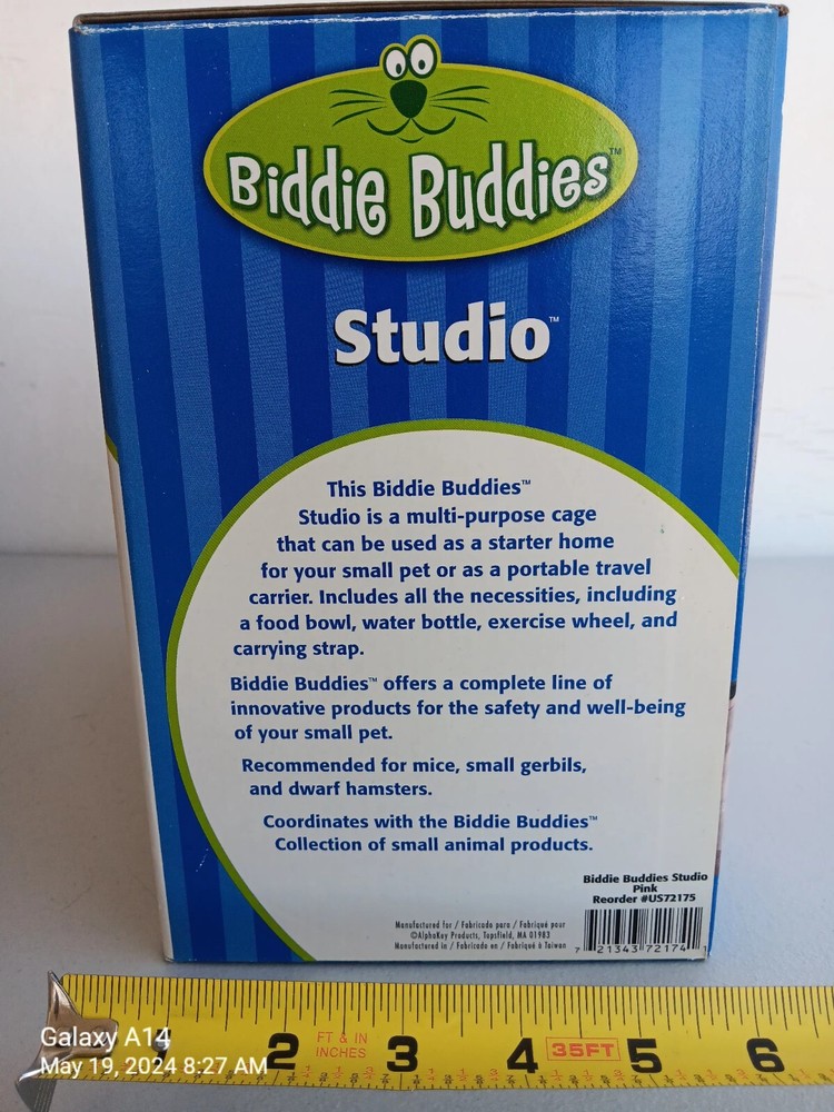 Biddie Buddies Studio Hamster Gerbil Mouse Cage Traveling Case
