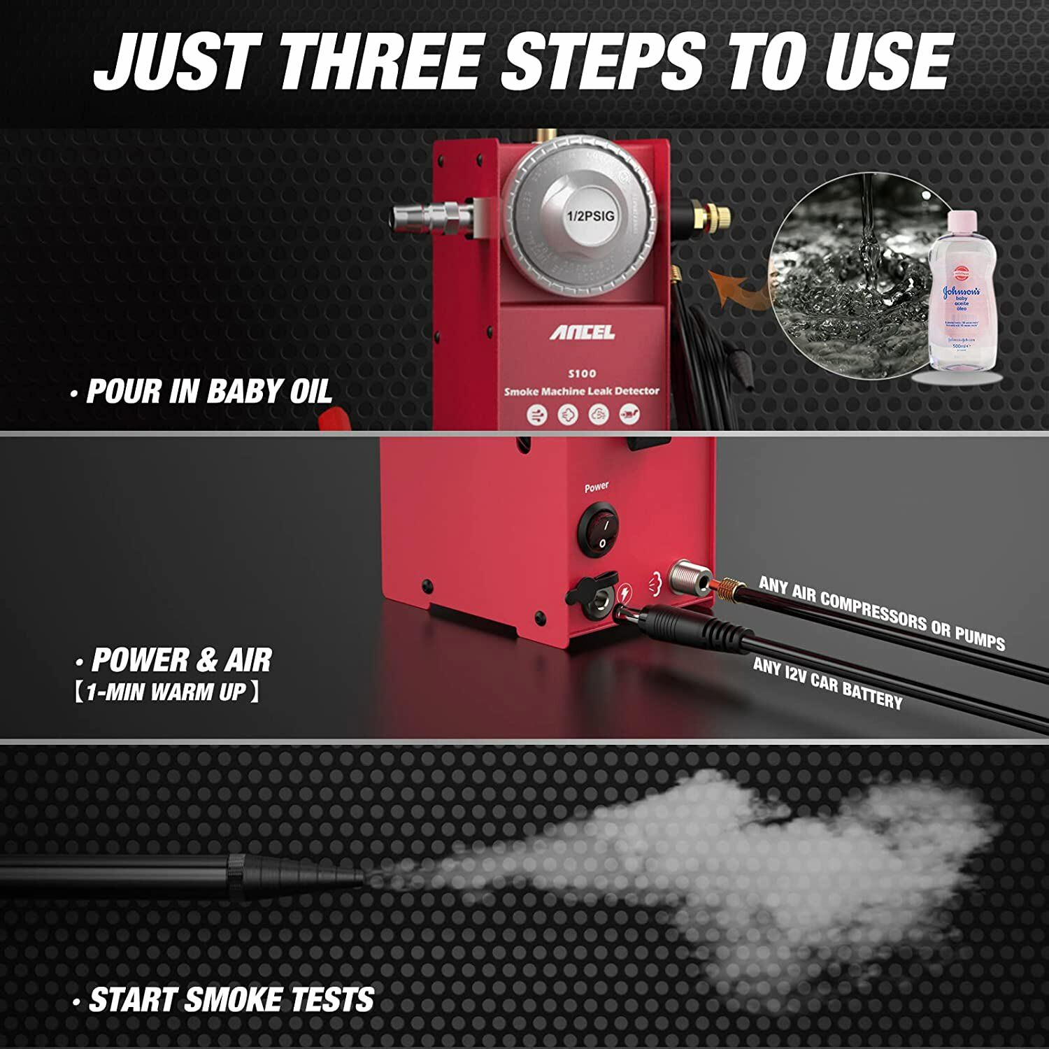 ANCEL Automotive EVAP Smoke Machine Testing Vacuum Leak Diagnostic Detector Tool