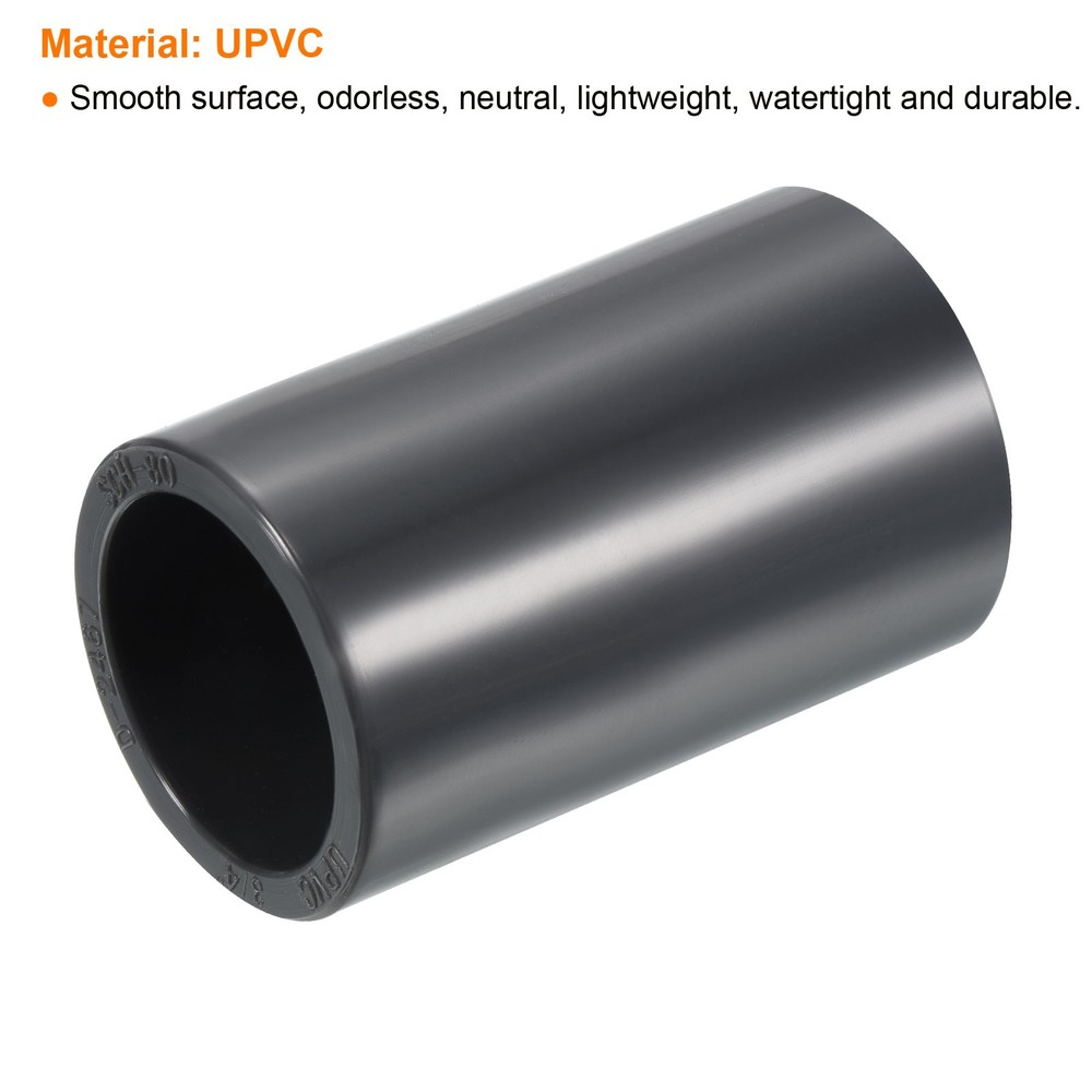 UPVC Pipe Fitting 3/4" Program Socket 80.5pcs Straight Joint Adapter, Grey