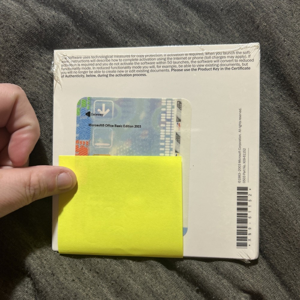 Microsoft Office Basic Edition 2003 For A New Gateway Pc Only, New In Package