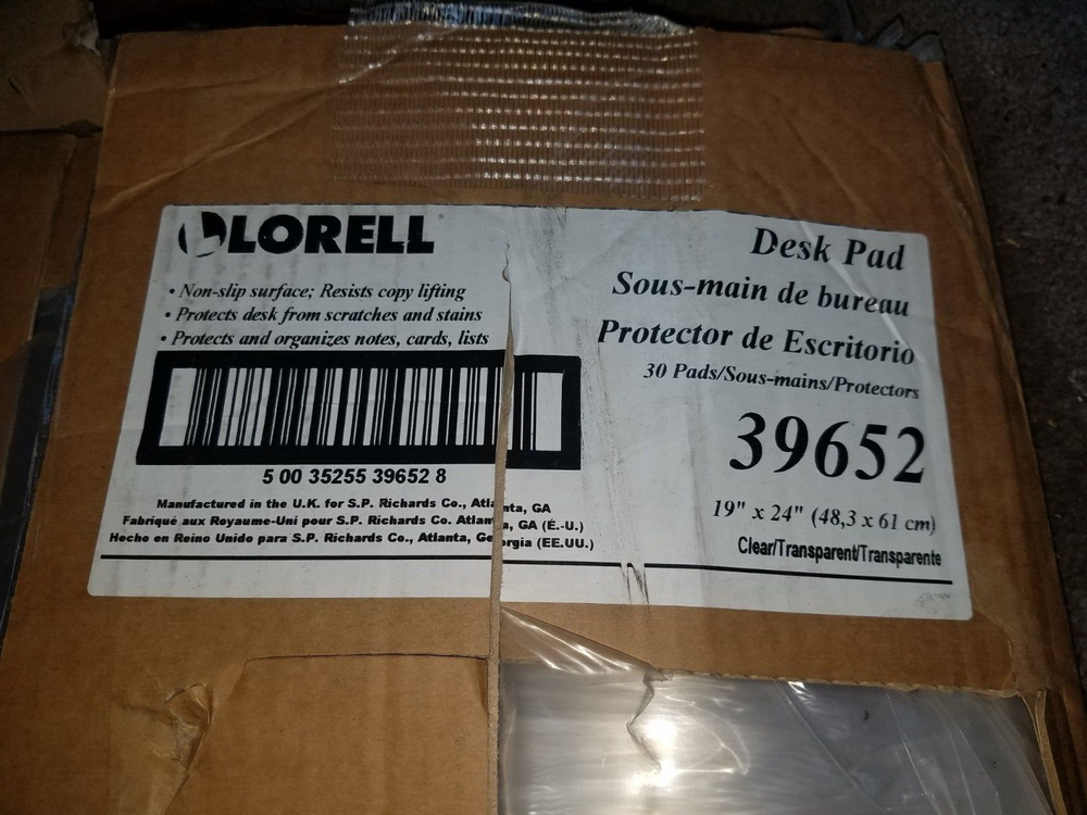 1 Lorell Rectangular Crystal-clear Desk Pad 24" Width x 19" Depth - LLR39652