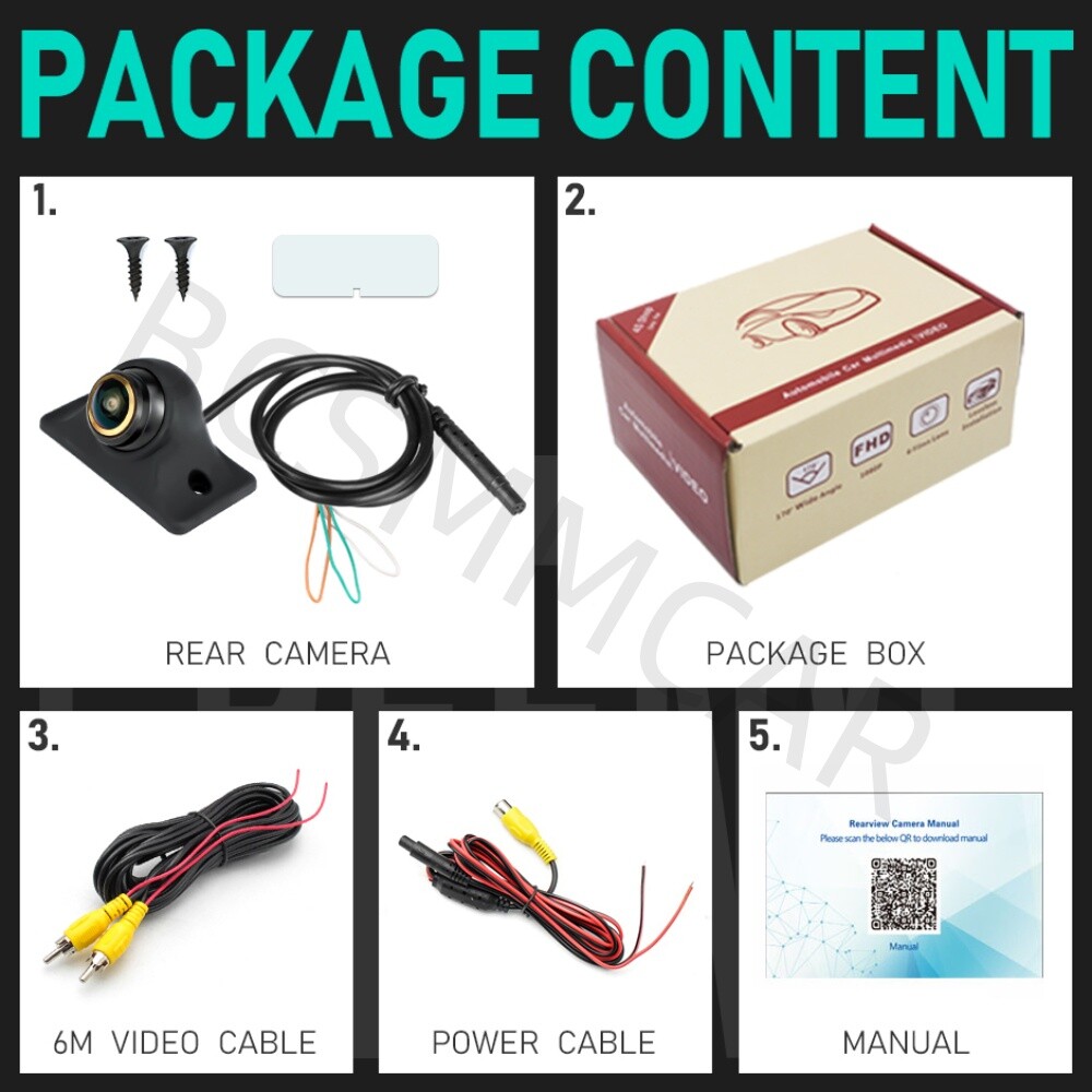 Full HD Backup Camera Car Rear View Reverse Camera waterproof CVBS Night Vision