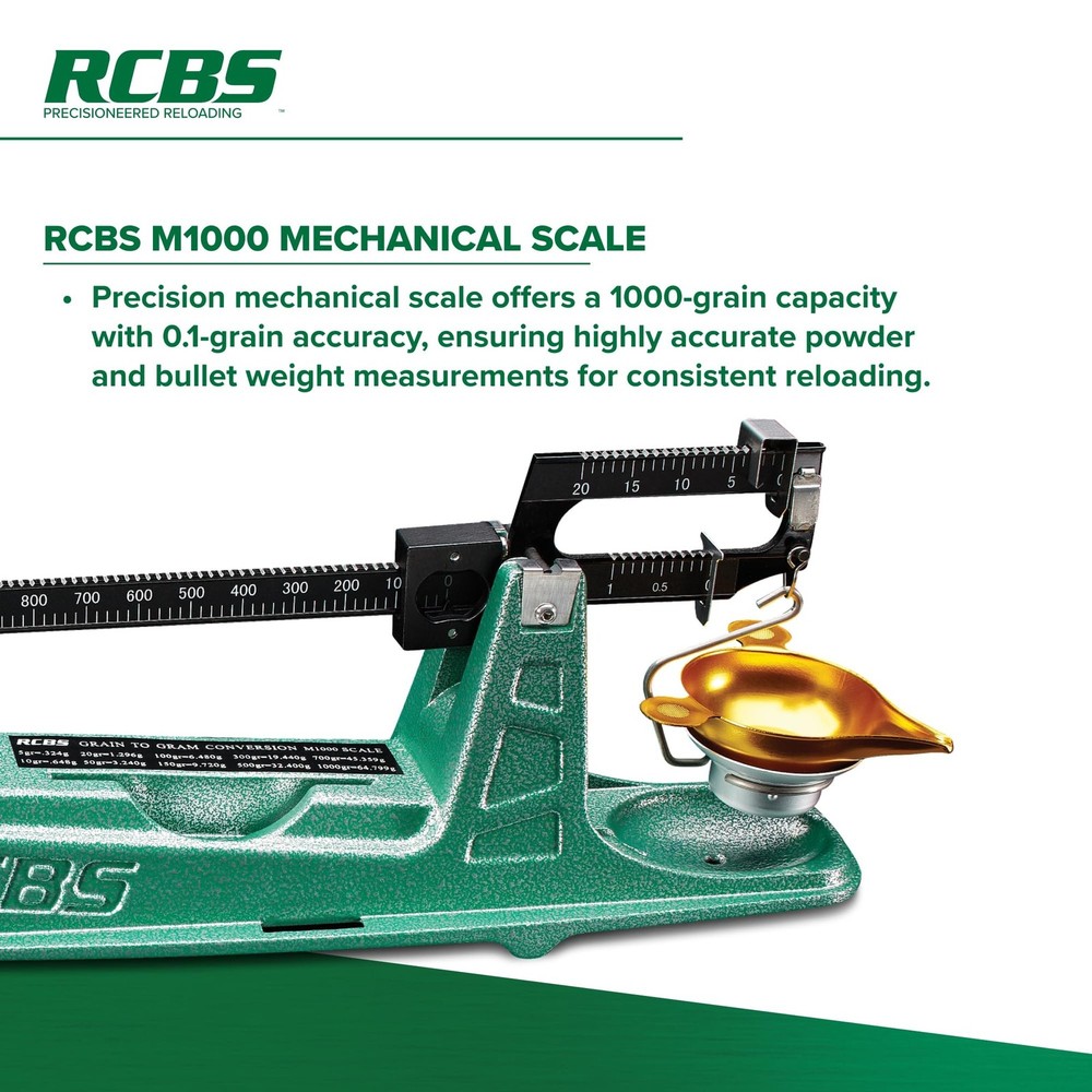 RCBS M1000 Mechanical Scale, Precision Mechanical Reloading Scale with 1000 G...
