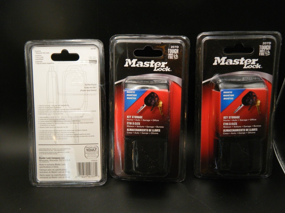 ( 3 ) Master Lock 207D LARGE MAGNETIC SPARE KEY HOLDERS Key Storage