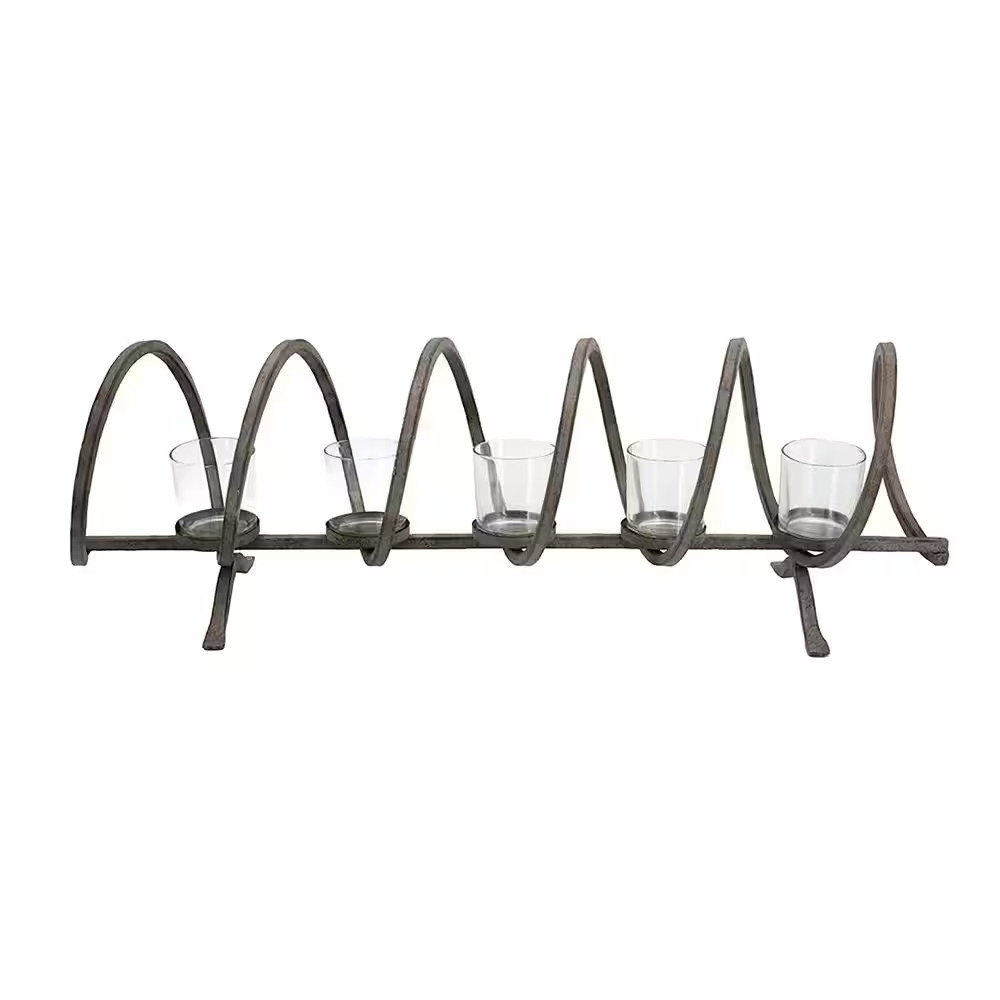 Gray Metal Candelabra (5-Pack)