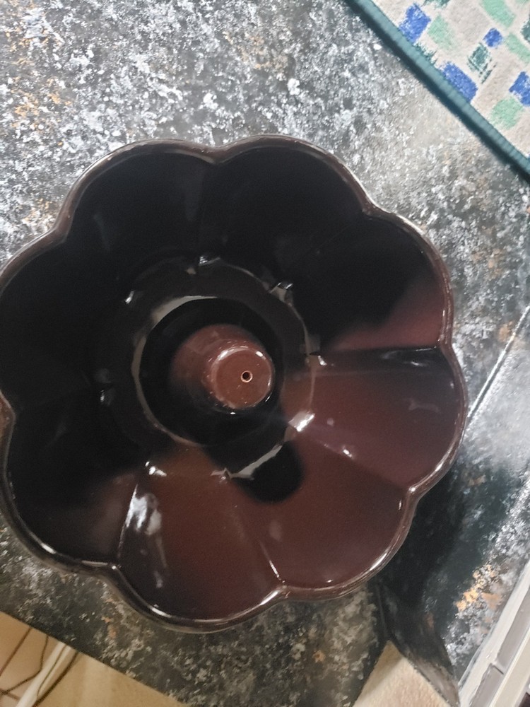 Vintage Brown Ceramic Bundt Cake Mold