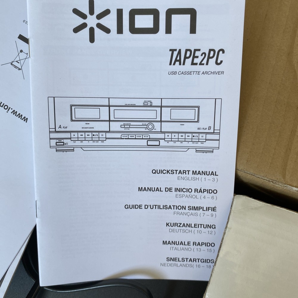 ION Tape2PC Dual Cassette Deck USB Conversion System***Tested***