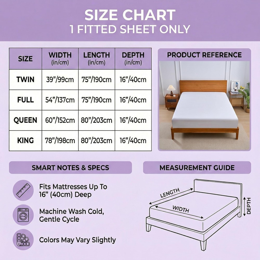 100% Viscose Derived from Bamboo Fitted Sheet Only, 600 Thread Count, Cooling...