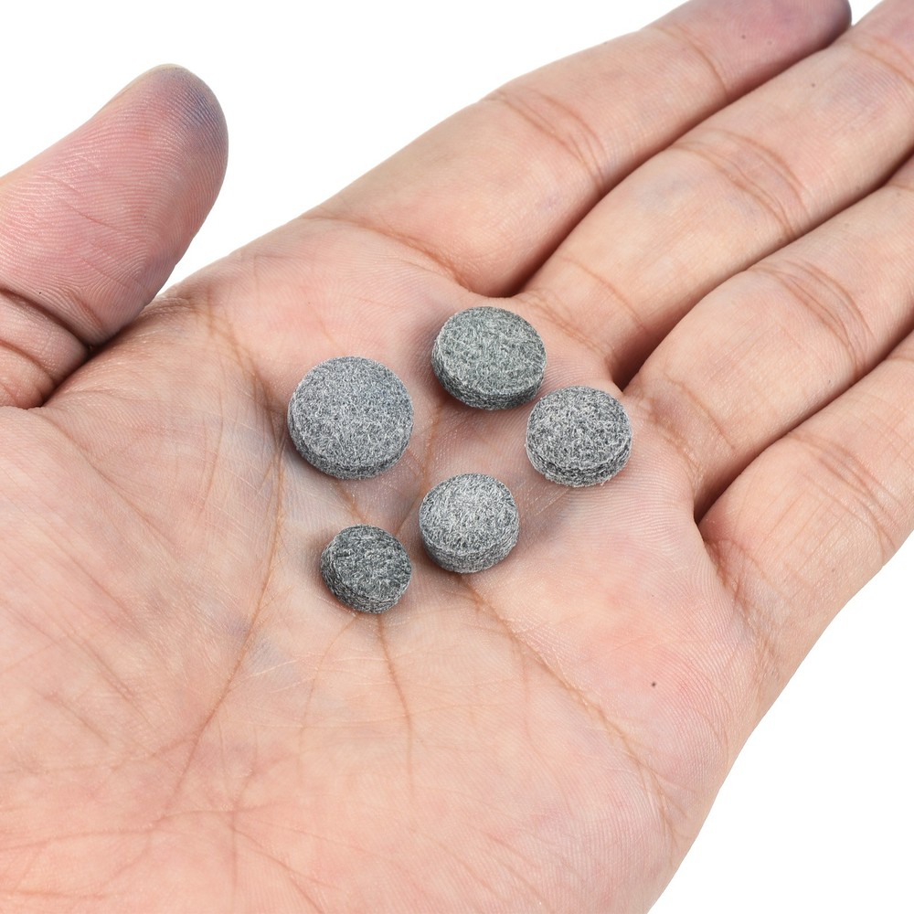 5Pcs 12mm Dia Billiard Pool Cue Tips Snooker Pool Stick Replacement Tips, Grey