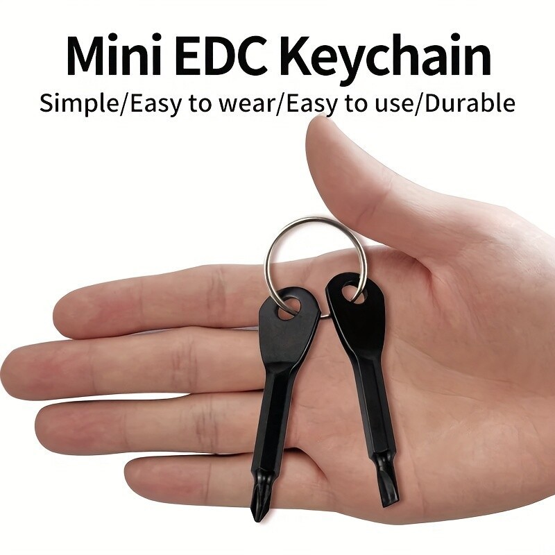 4 Set(8Pcs) EDC Mini Keychain Screwdriver Set Phillips Flat Head Portable Tools