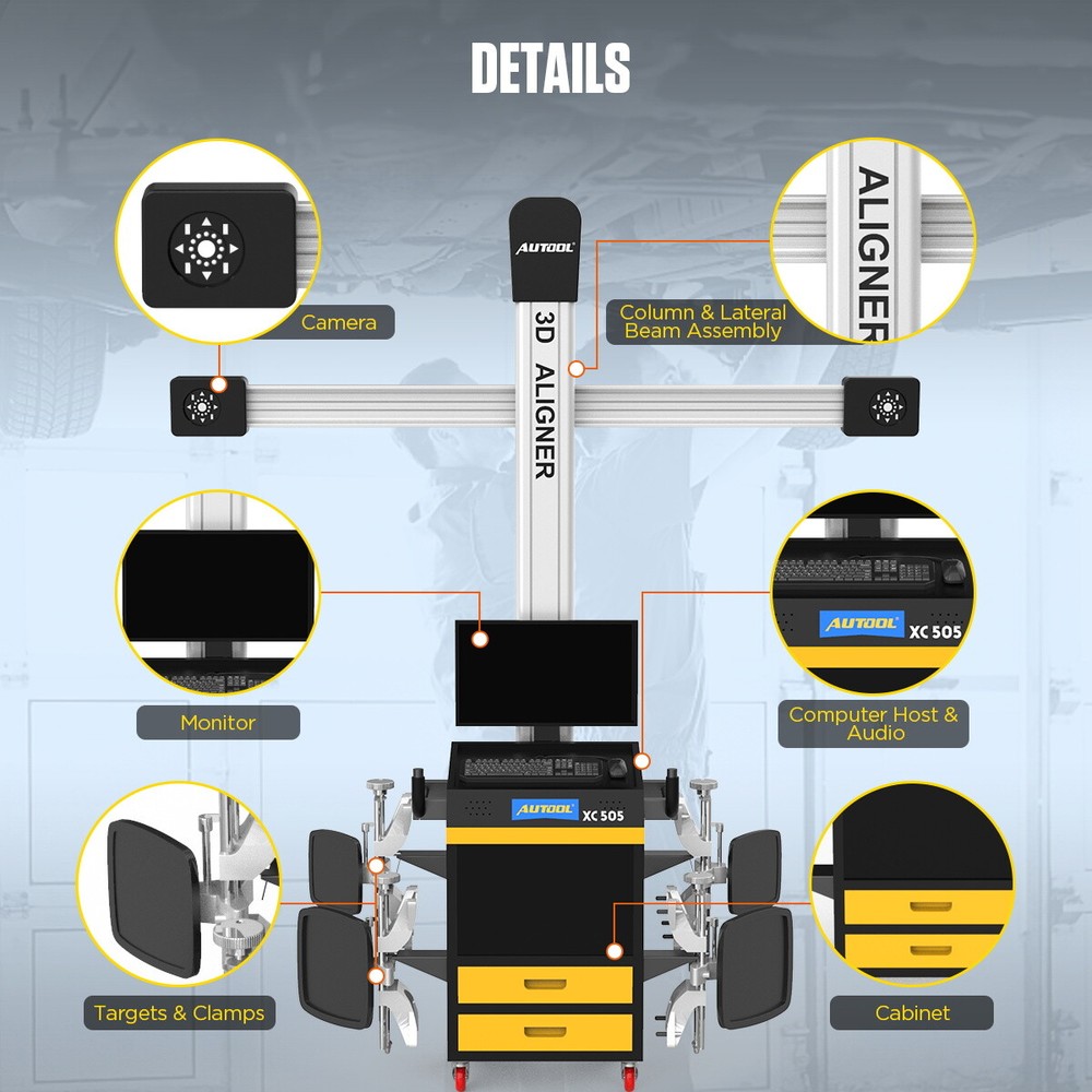 AUTOOL 3D Fully Automatic Wheel Alignment Machine Wheel Aligner High Precision