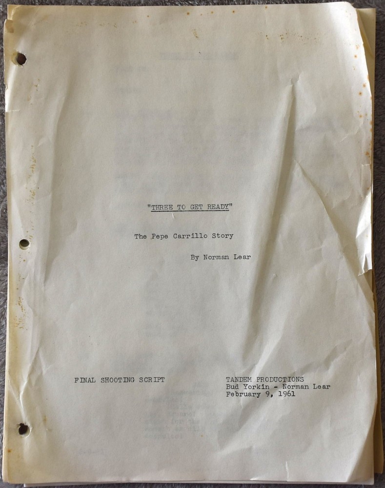 1961 Three to Get Ready Original Screenplay Final Shooting  Script+Cast Sheet